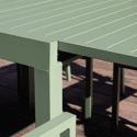 Salon de jardin VENEZIA extensible 90/180 en textilène vert sauge 8 places - aluminium vert sauge