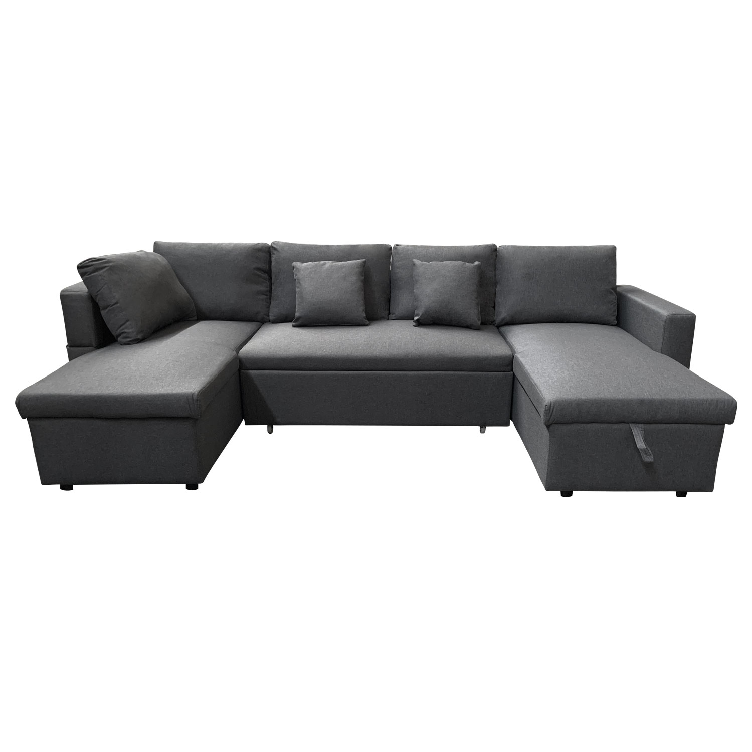 Panorama-Schlafsofa SCOTTT 4-Sitzer grau meliert