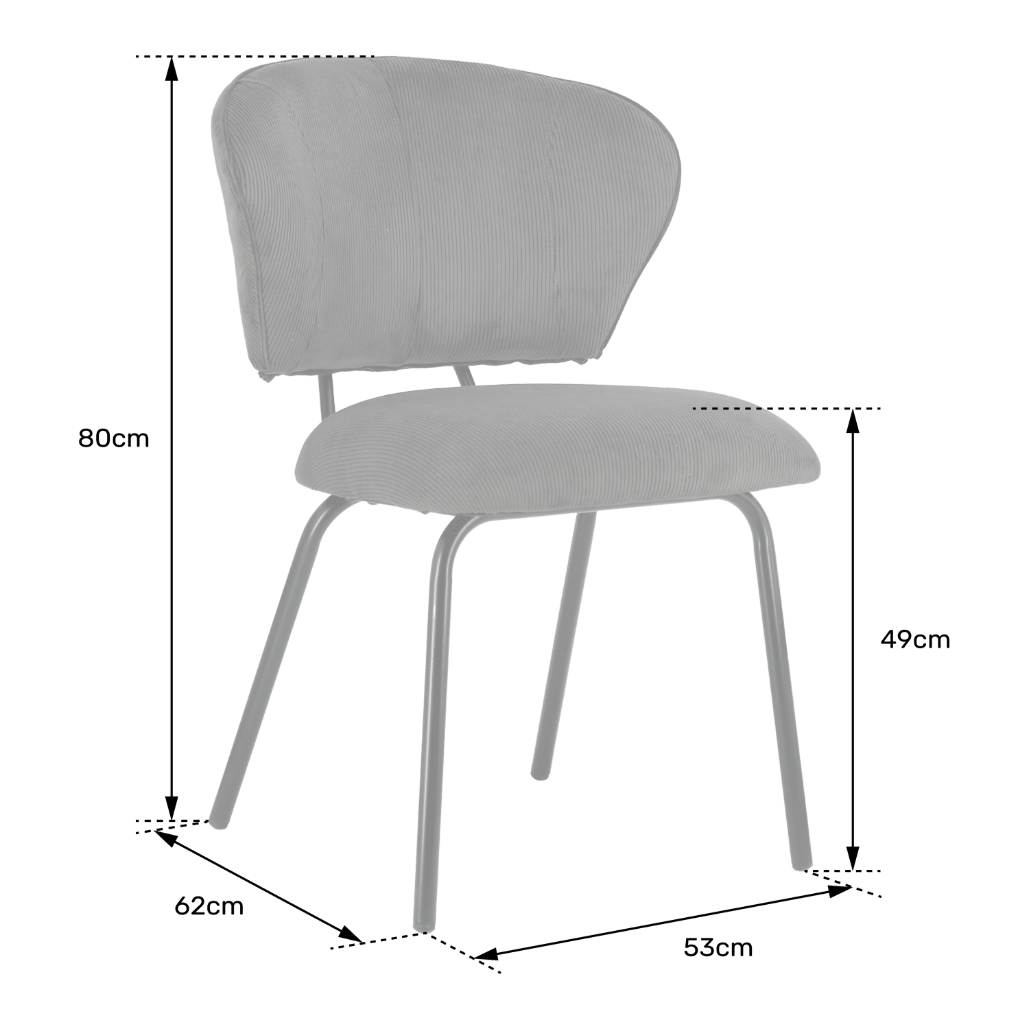 Satz von 2 grünen Cord-Stühlen NILSA