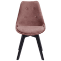 Lot de 4 chaises en velours NORA roses avec coussin