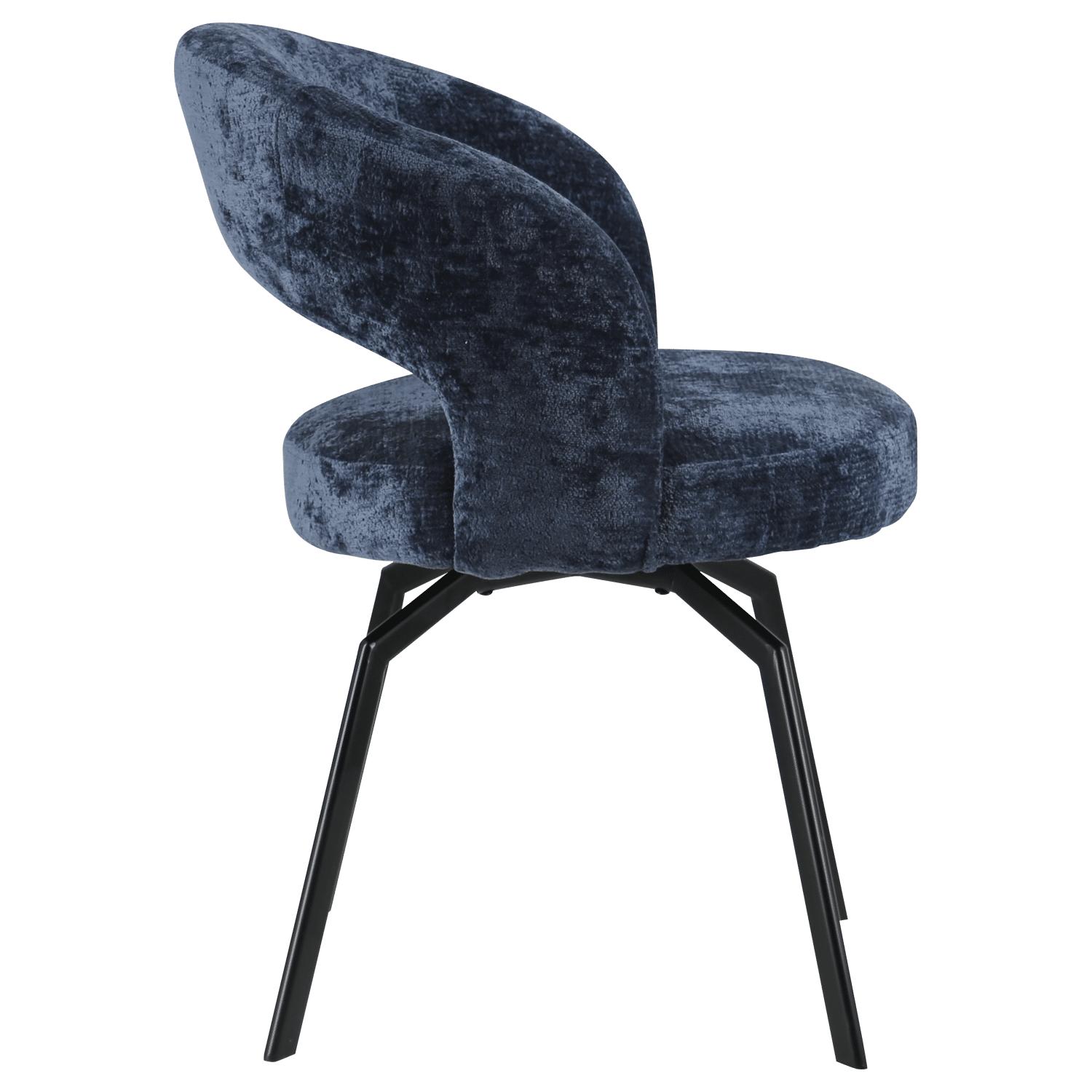 Cadeira de chenille azul escura EHBA