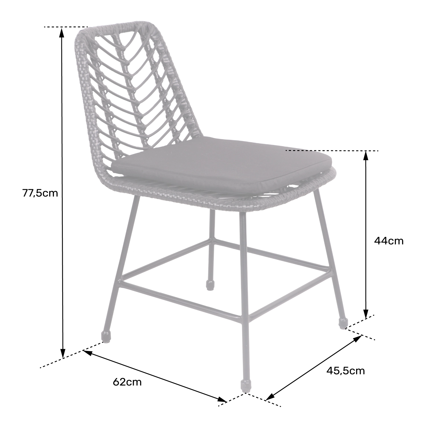 Lot de 2 chaises en rotin synthétique avec coussins OKA