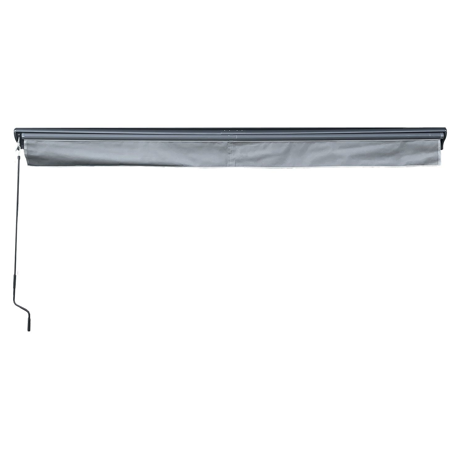 Store banne SAULE 5 × 3m avec semi-coffre - Toile grise et structure grise