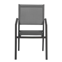 Satz von 10 Stühlen aus anthrazitfarbenem Aluminium - graues Textilene