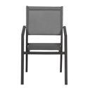 Lot de 4 chaises en aluminium anthracite - textilène gris