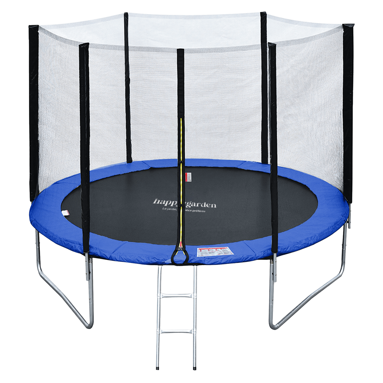 Pack Premium Trampoline 305cm réversible vert / bleu ADELAÏDE + filet, échelle, bâche et kit d'ancrage