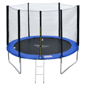 Pack Premium Trampoline 305cm réversible vert / bleu ADELAÏDE + filet, échelle, bâche et kit d'ancrage