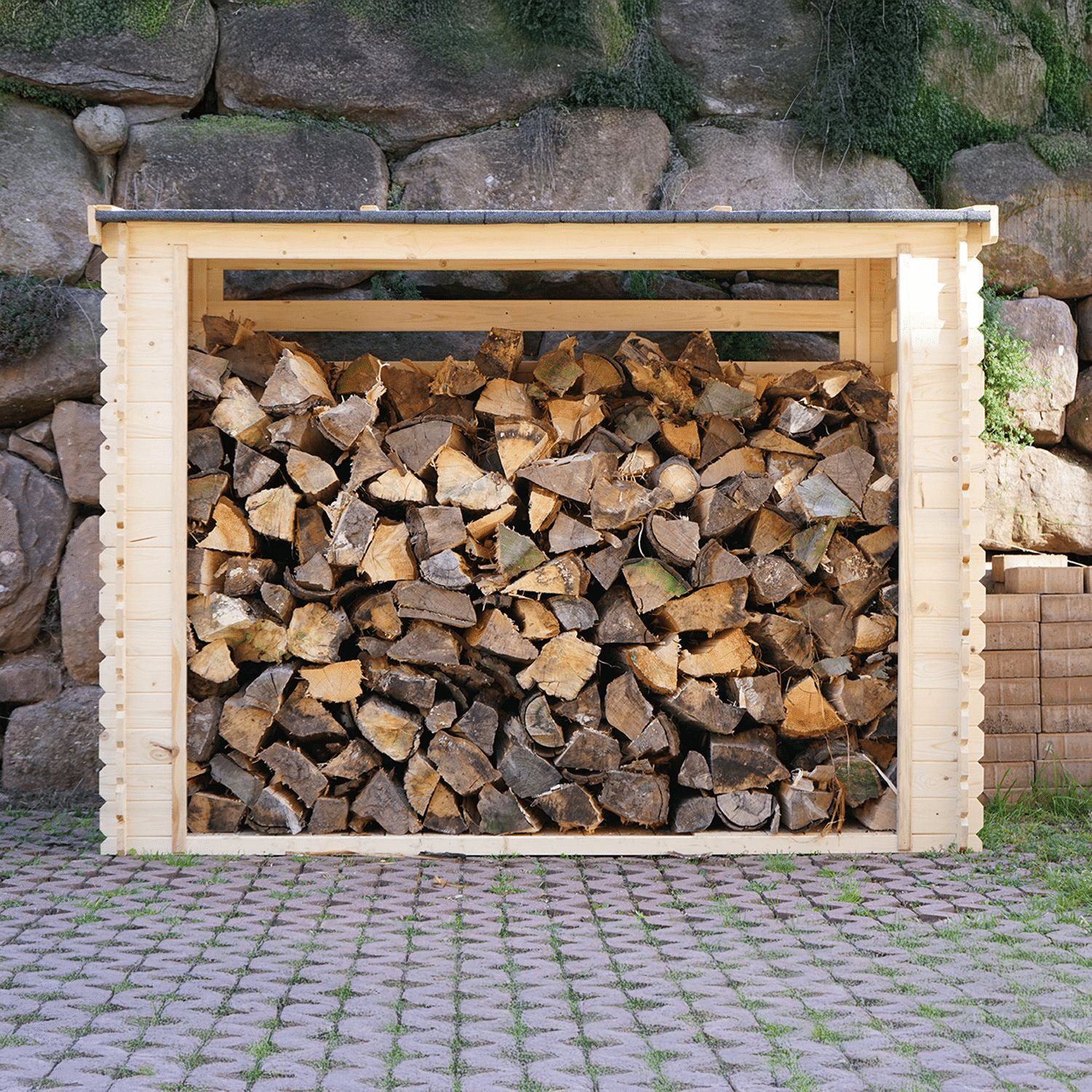 CERLAND - Abri bûches 224x127x180cm CÔME
