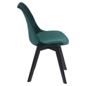 Conjunto de 4 cadeiras de veludo verde NORA com almofada
