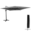 Ombrello offset MOLOKAI rettangolare 3x4m grigio + copertura