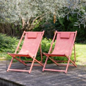 Conjunto de 2 cadeiras CYPRUS - estrutura em terracota textilene/terracota