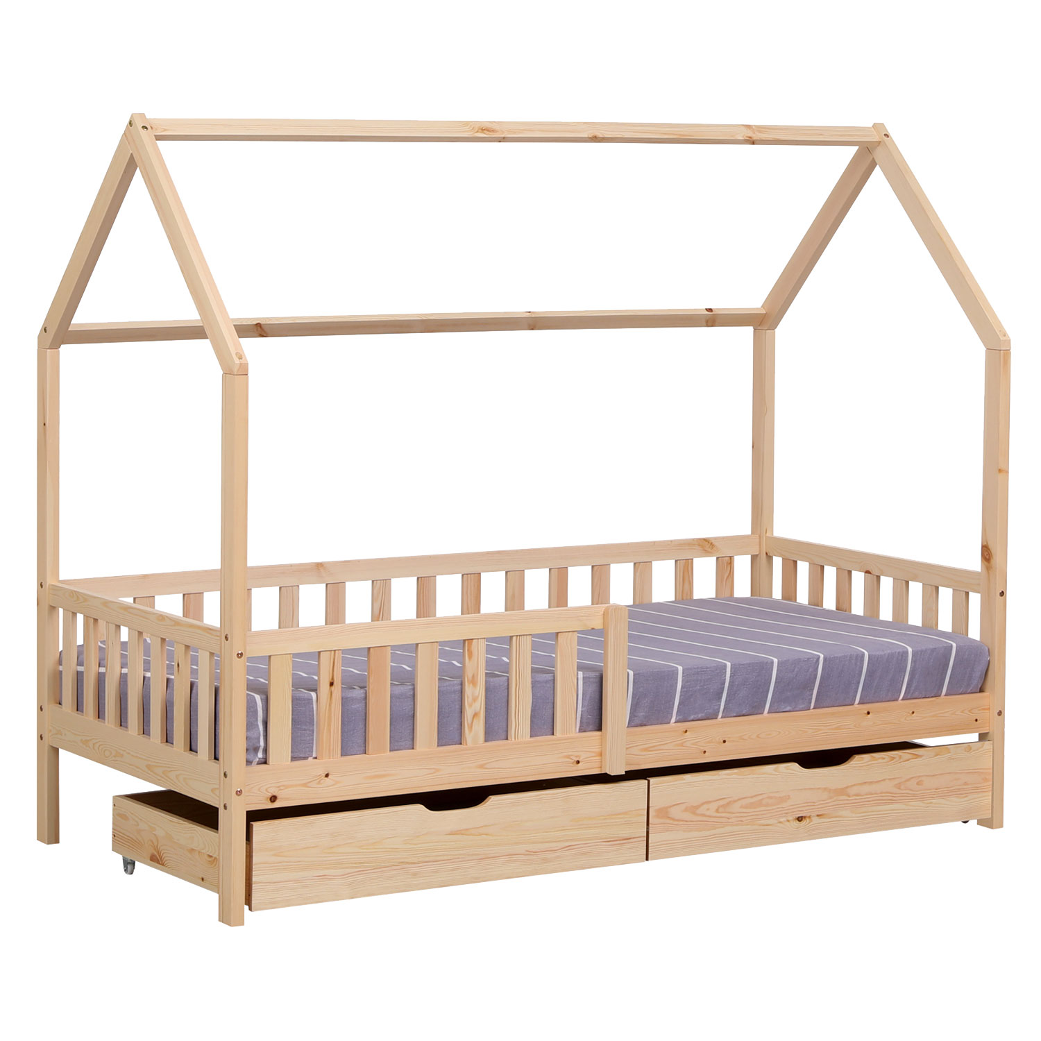 Baumhausbett für Kinder 190x90cm aus Holz mit Schubladen MARCEAU