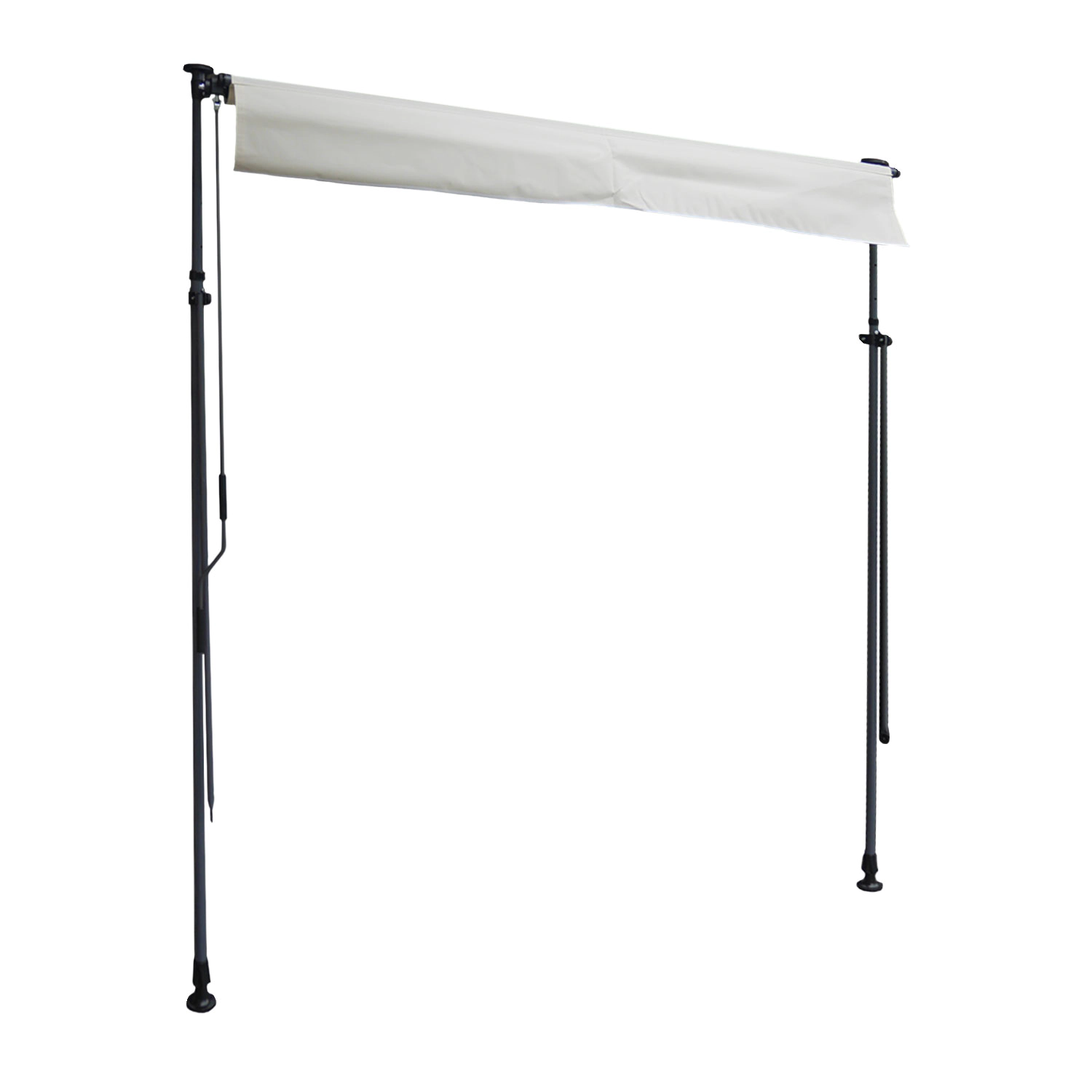 Toldo de varanda CHENE 2 × 1,2m - Tecido bege e moldura cinzenta