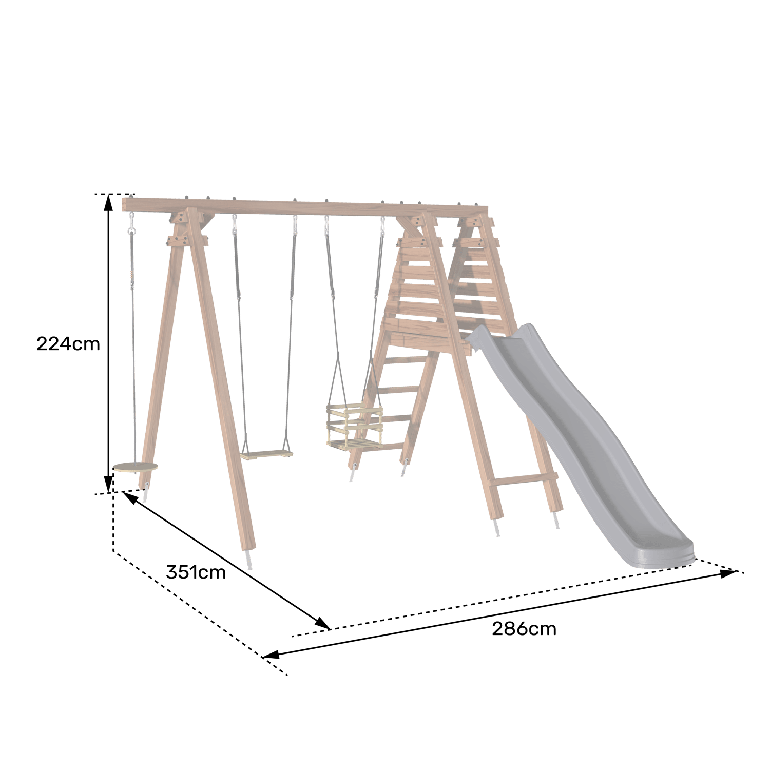 Soulet - Station en bois avec portique 3 agrès et toboggan FLEUR