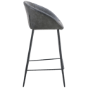 Lot de 2 tabourets de bar en simili gris foncé ACHILLE