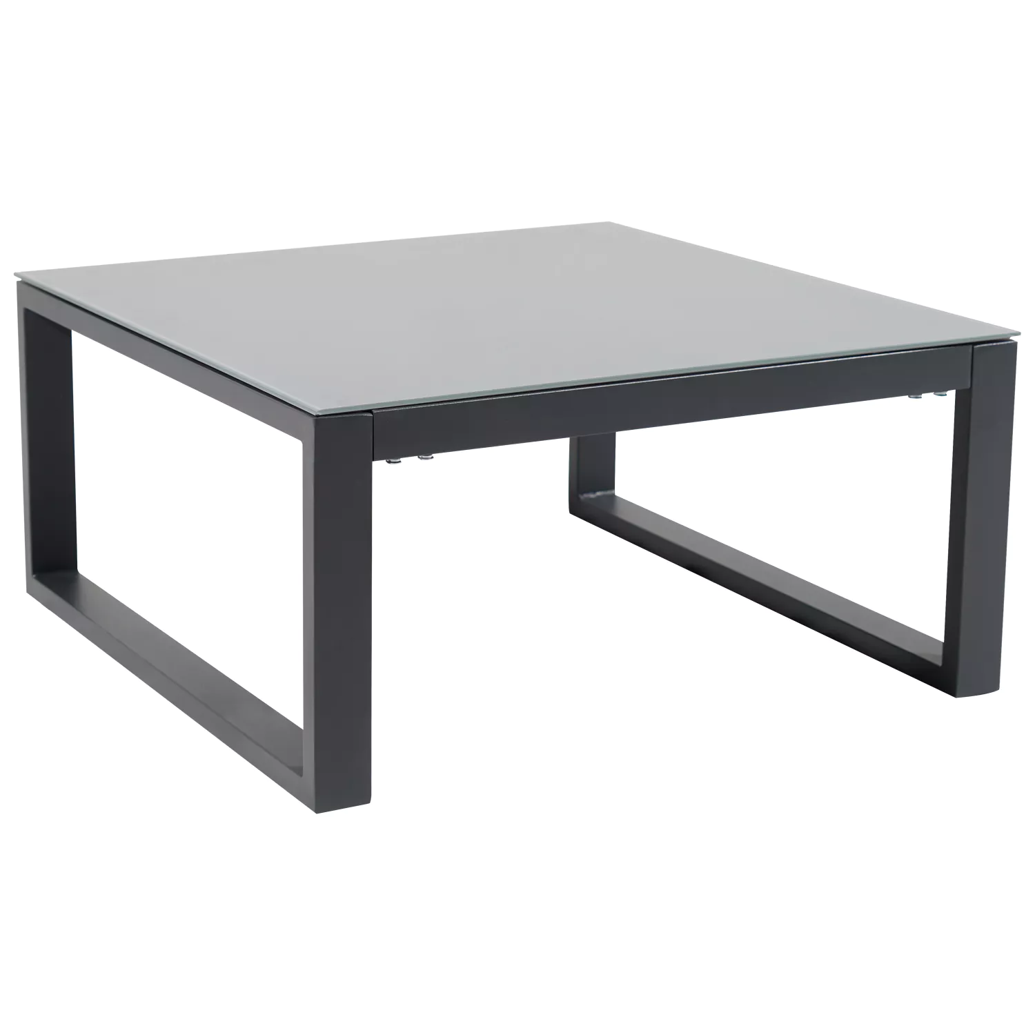 Salon de jardin modulable IBIZA en tissu gris 7 places - aluminium anthracite