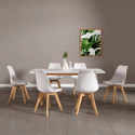 Uittrekbare tafel 120/160cm HELGA en 6 stoelen NORA wit