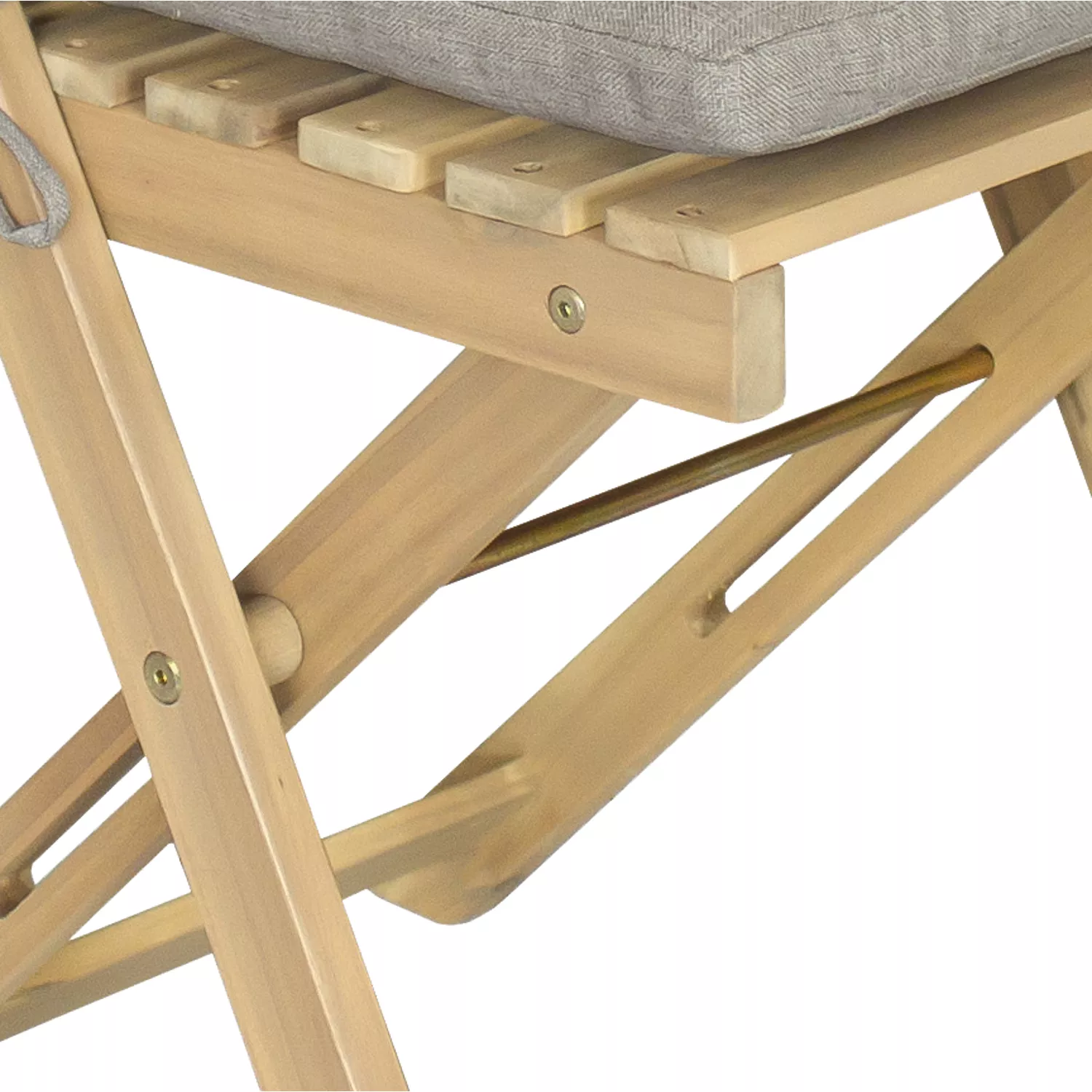 Set da tavolo e sedie per 2 posti in acacia e cuscini sabbia BENAGIL