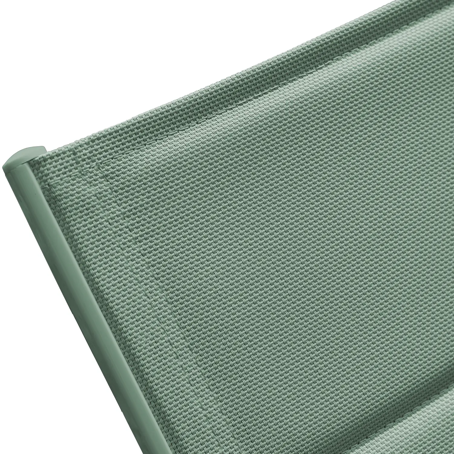 Set bain de soleil et table d'appoint en textilène vert sauge - aluminium vert sauge