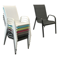 Set di 4 sedie MARBELLA in textilene grigio - alluminio grigio antracite
