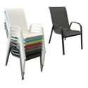 Set van 4 MARBELLA stoelen in grijs textilene - antracietgrijs aluminium