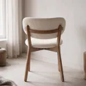 Lot de 2 chaises en bois clair et tissu boucle beige
