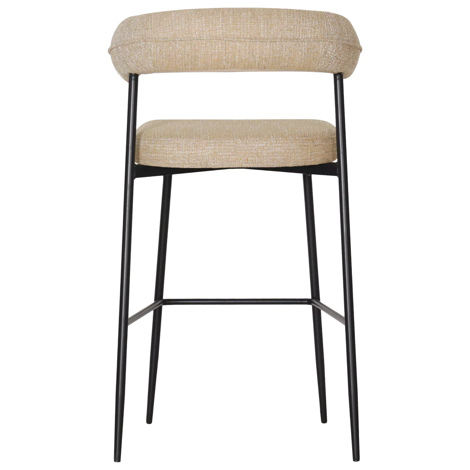 Lot de 2 tabourets de bar en tissu jaune chiné THEA