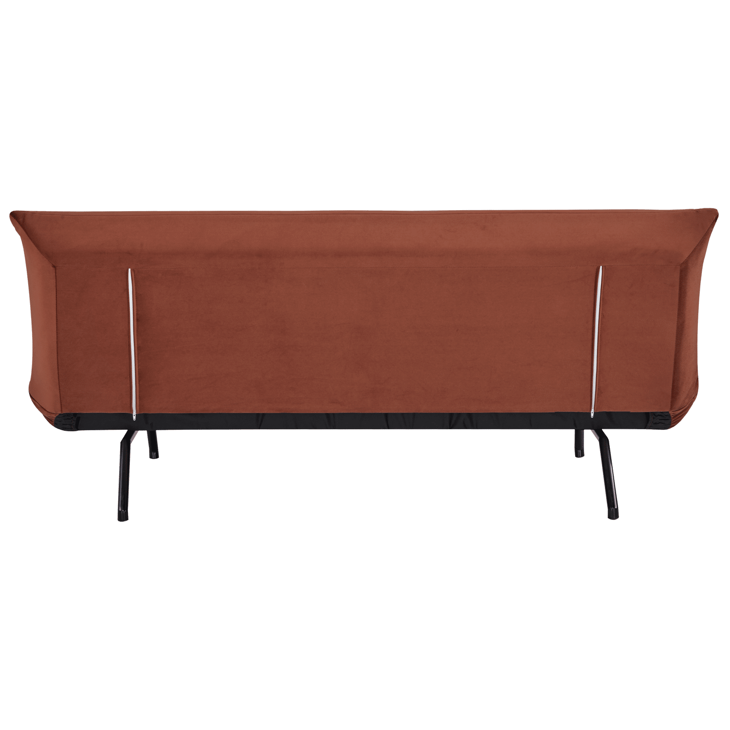 Canapé convertible 3 places en velours terracotta ANATOLE