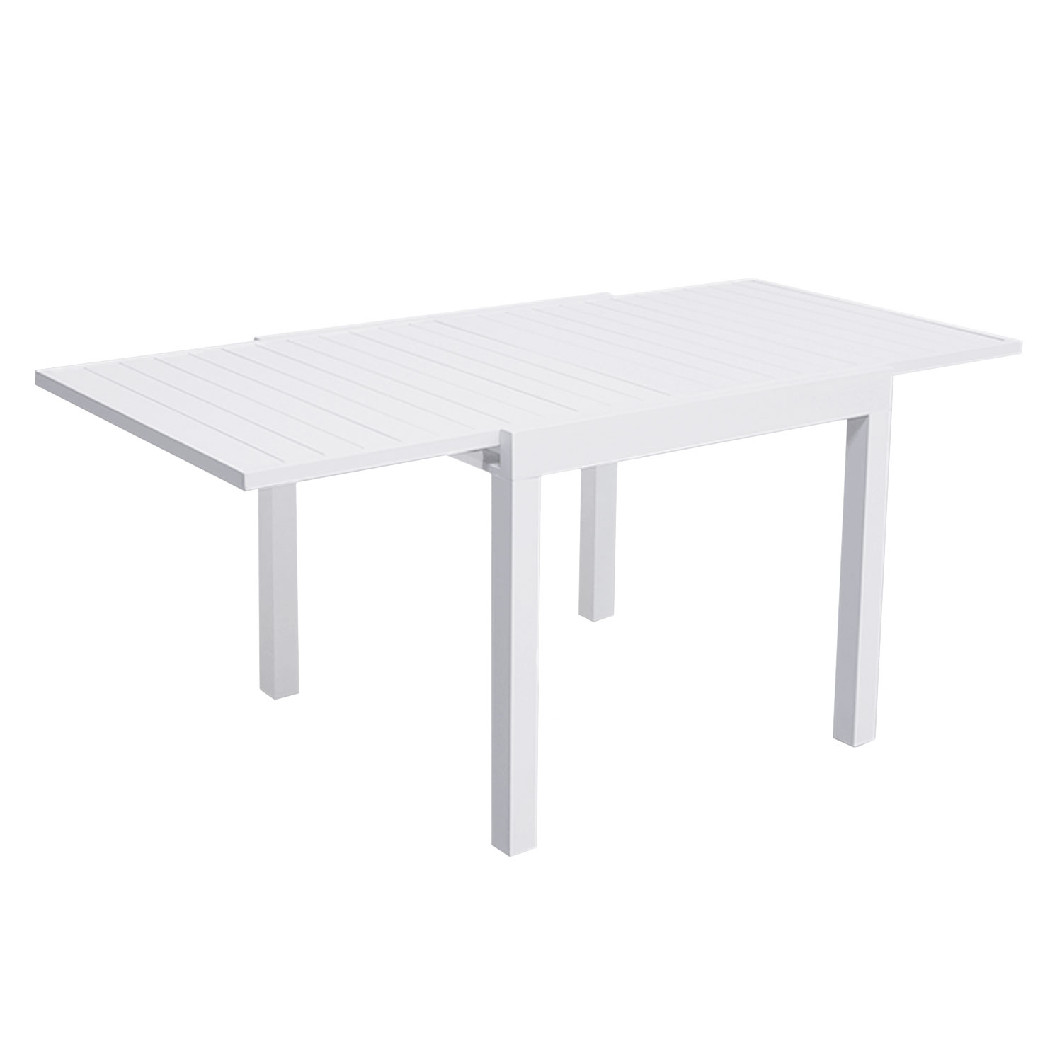 VENEZIA Set di mobili da giardino allungabili 90/180 in alluminio bianco - 8 posti a sedere
