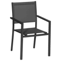 Salon de jardin extensible en textilène gris 8 places - aluminium anthracite