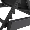 Set 2 bains de soleil et table d'appoint en textilène noir - aluminium gris anthracite
