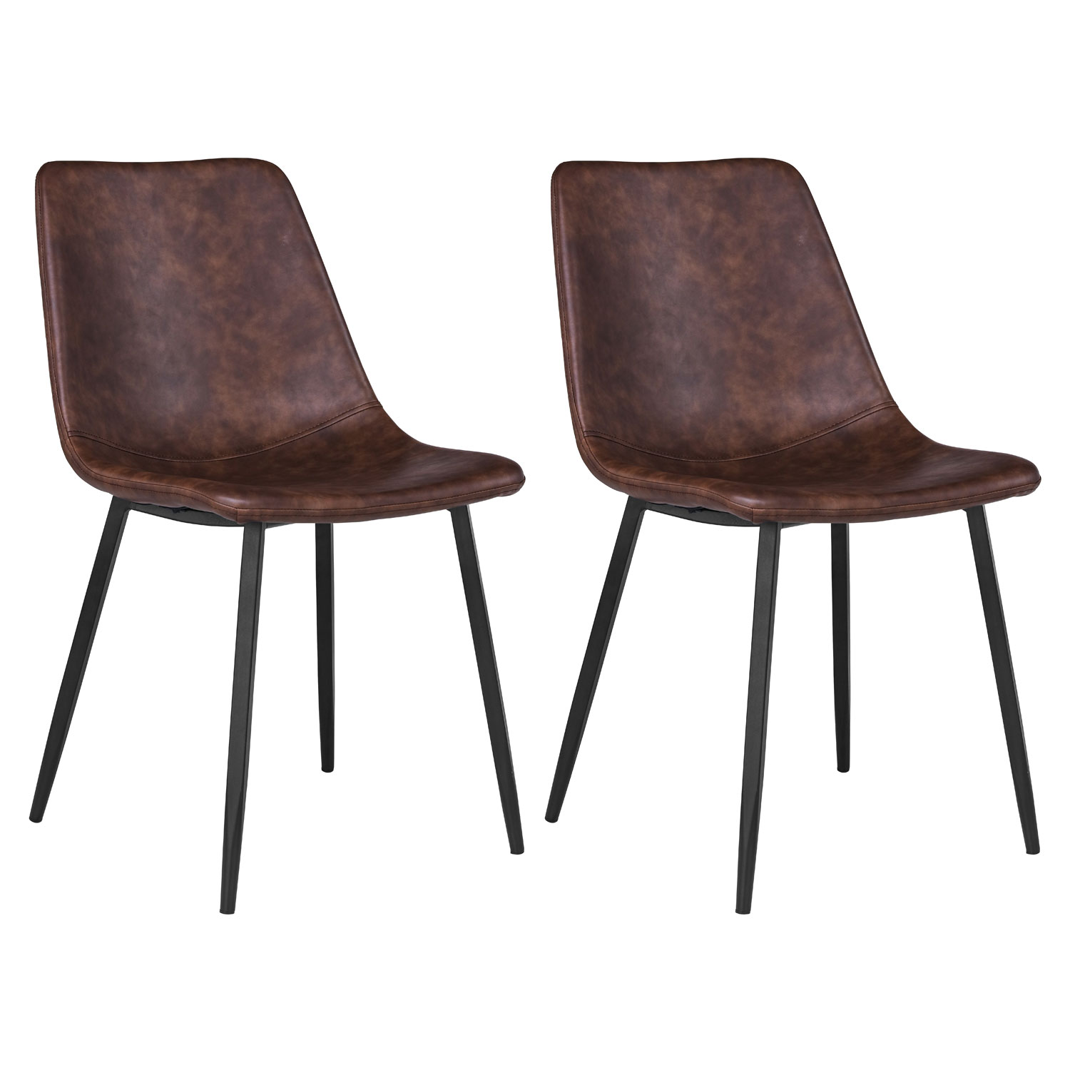 Set van 2 vintage ÉLIA stoelen, bruin
