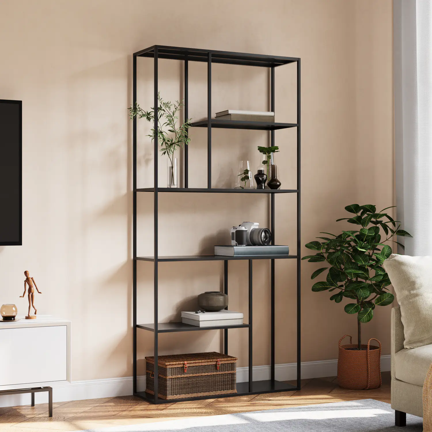 Estantería de metal 189cm negra