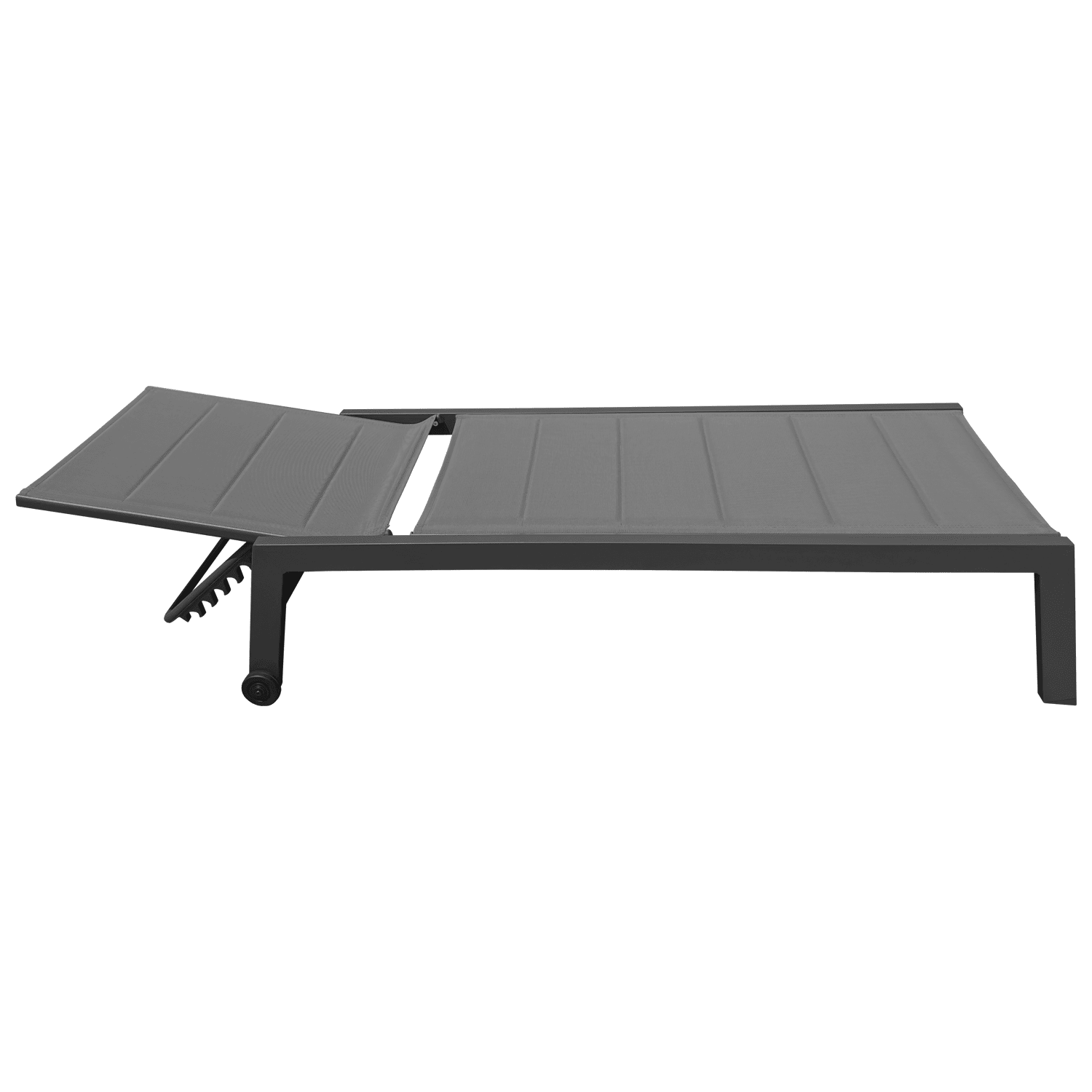 Bain de soleil en textilène gris - aluminium gris anthracite