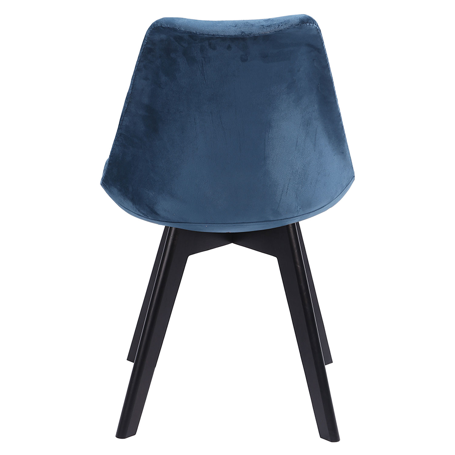 Conjunto de 4 cadeiras de veludo azul NORA com almofada