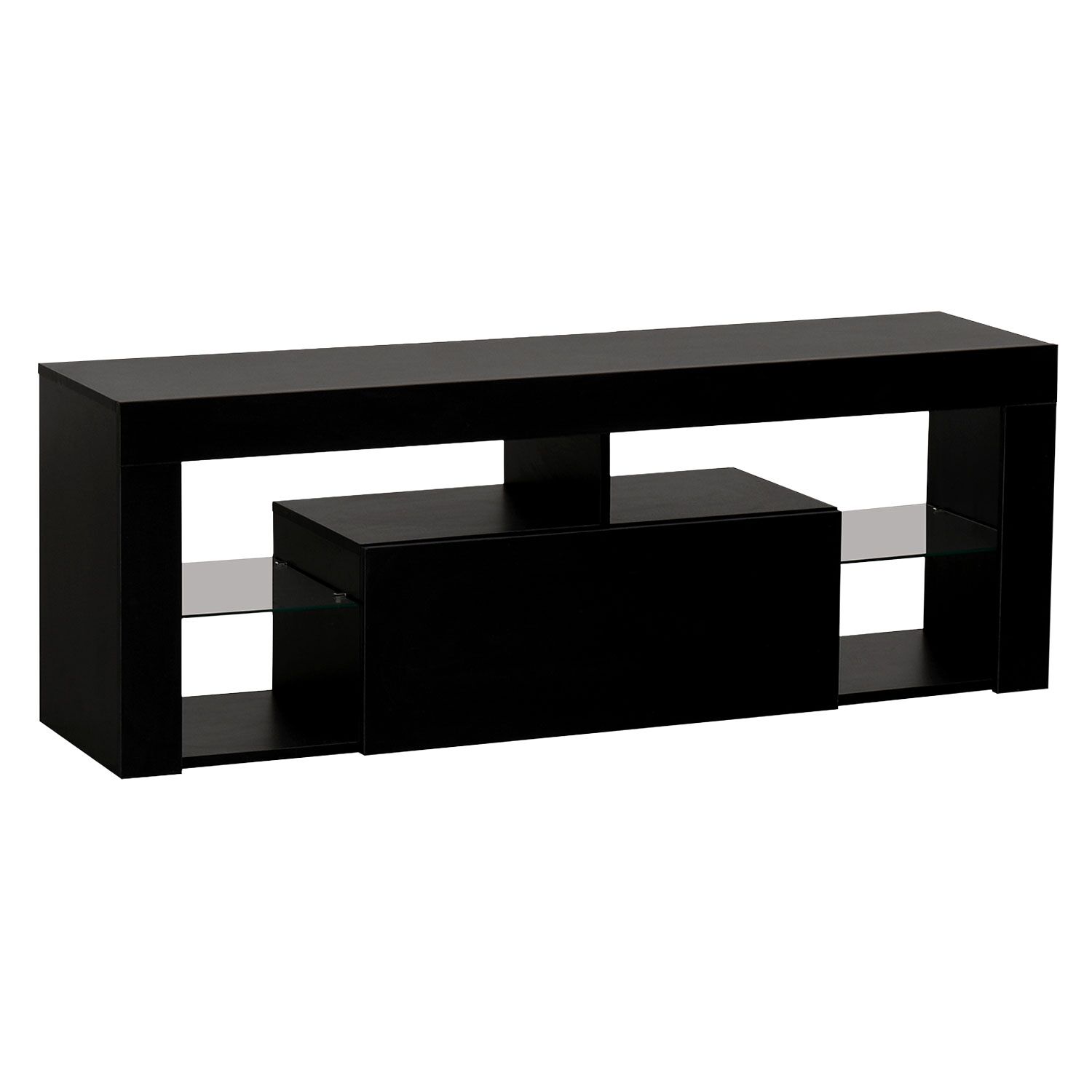 Meuble TV 140cm noir à LED DARYL