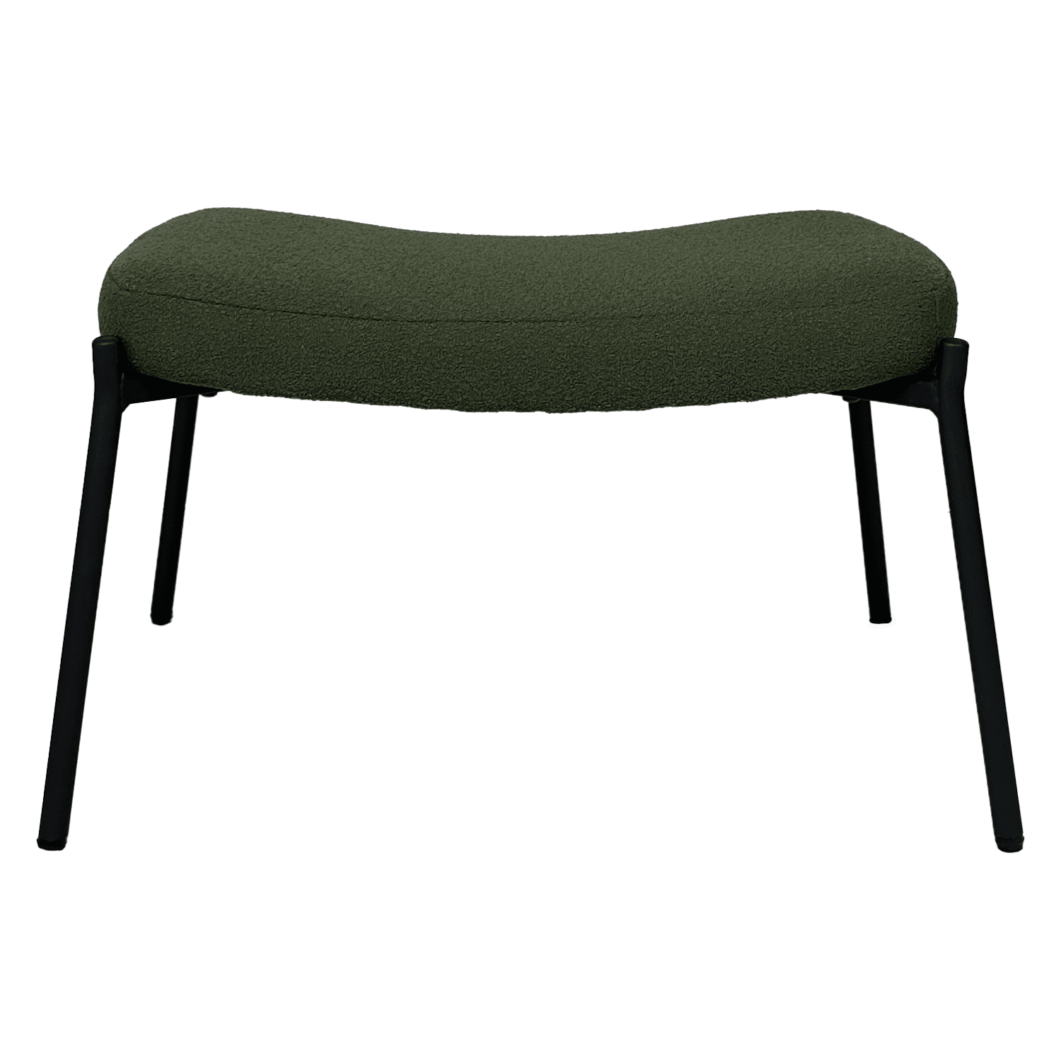 Fauteuil en tissu boucle vert kaki avec repose-pieds EIRA