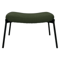 Fauteuil en tissu boucle vert kaki avec repose-pieds EIRA