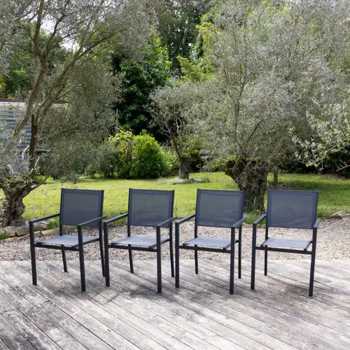 Set di 4 sedie in alluminio...