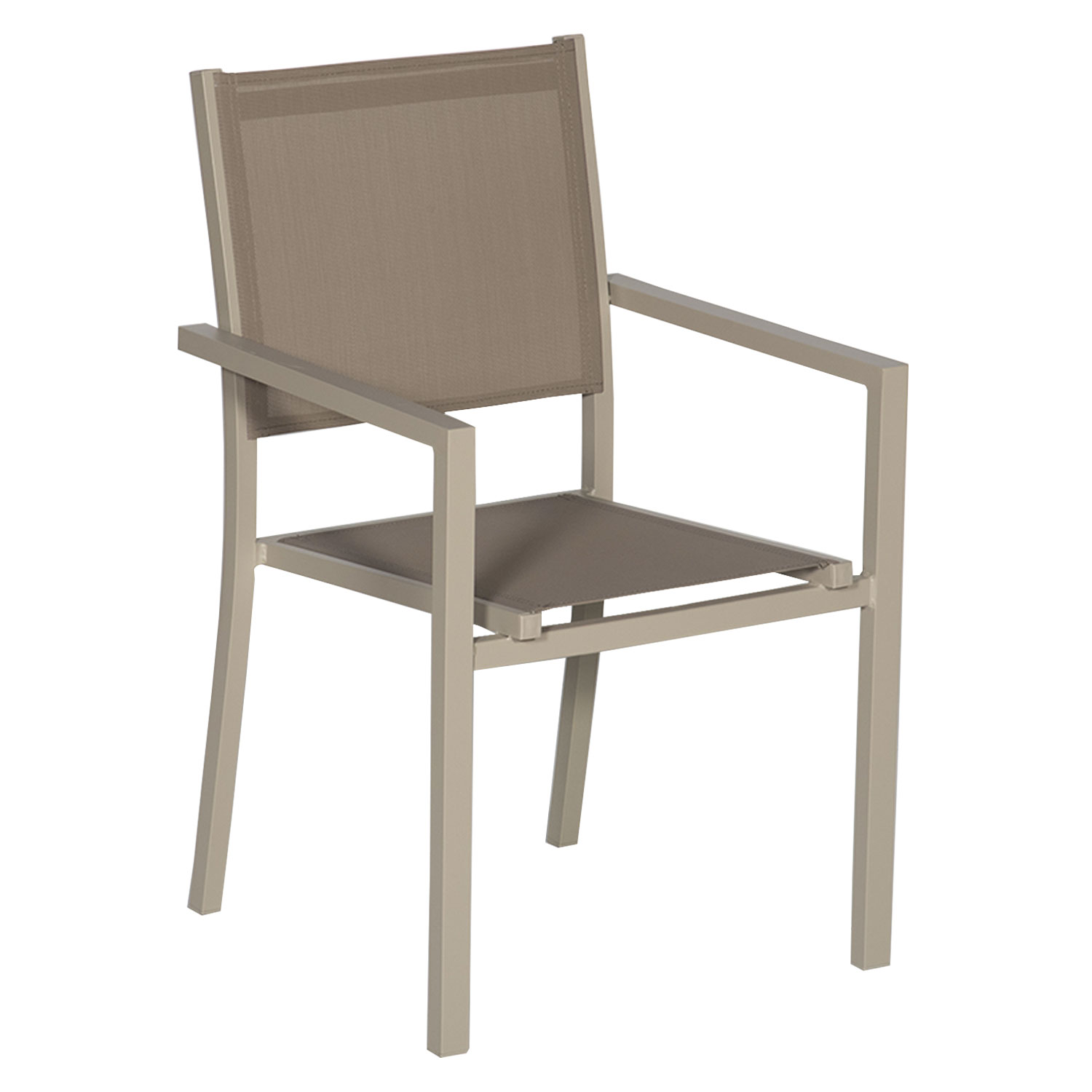 Conjunto de 10 cadeiras de alumínio em tons - textilene taupe