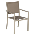 Lot de 6 chaises en aluminium taupe - textilène taupe