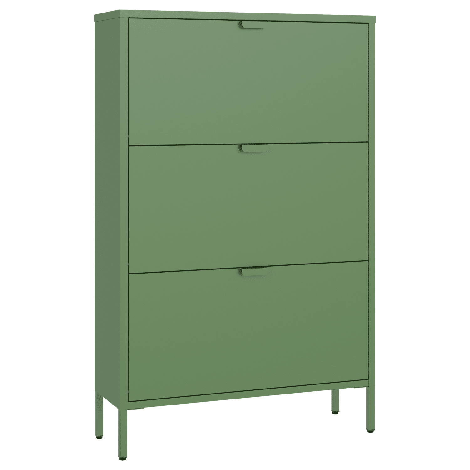 Mueble zapatero de metal verde caqui de 3 puertas MARION