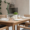 Conjunto de mobiliário de jardim Acacia SIMILAN 6 lugares - almofadas cinzentas