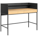 ARTHUR bureau met 2 lades in hout en zwart