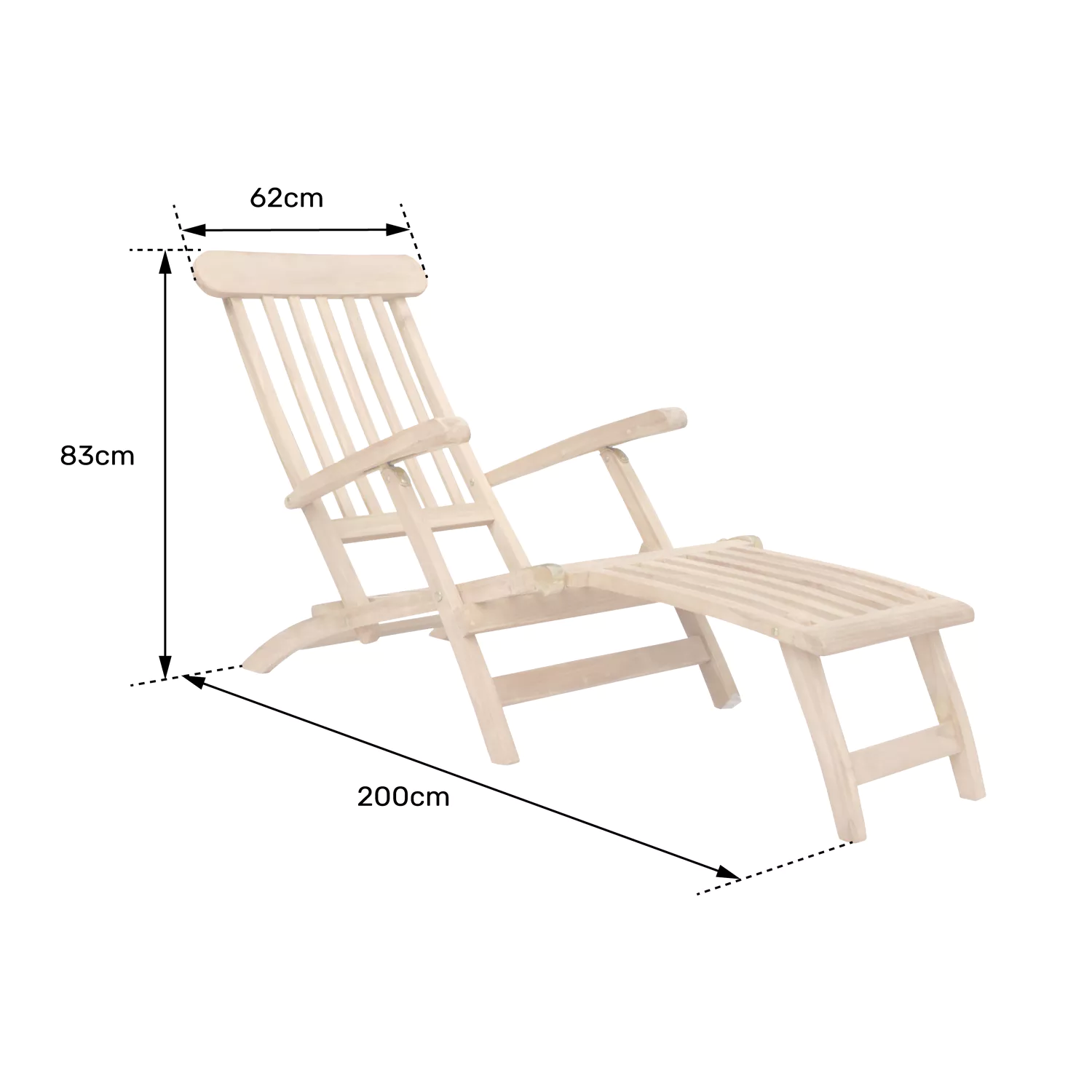 Sedia a sdraio LOMBOK in teak