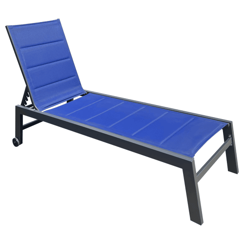 Ligstoel in donkerblauw...
