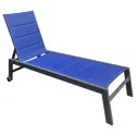 Lettino in textilene blu scuro - alluminio antracite