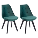 Conjunto de 2 cadeiras de veludo verde NORA com almofada