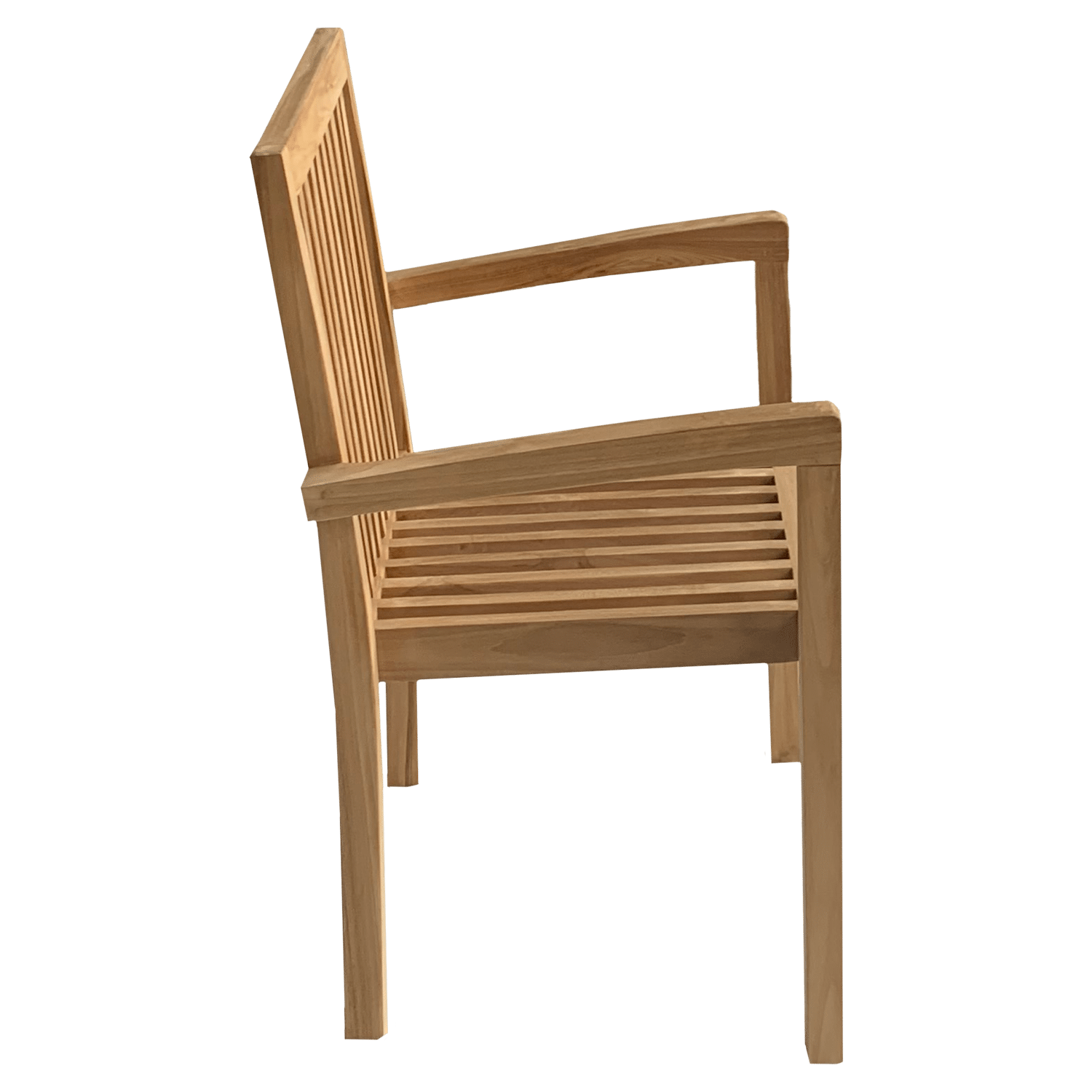 Lot de 4 chaises de jardin JAVA empilables en teck