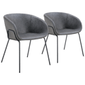 Lot de 2 fauteuils en simili gris foncé ANDRÉ